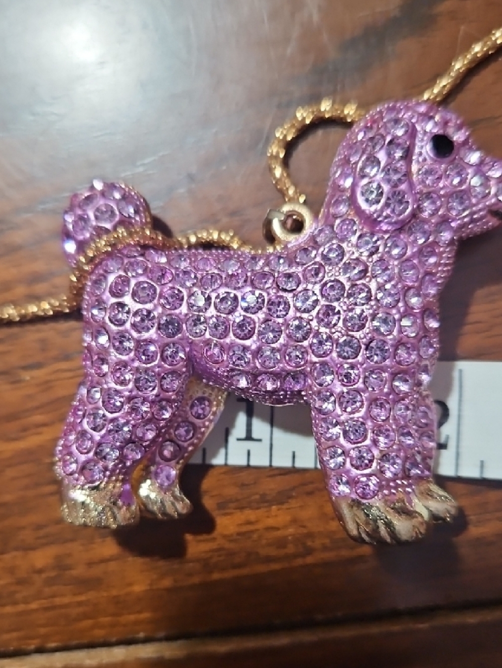 Betsey Johnson Purple Poodle Crystal Pendant Necklace - Picture 6 of 9